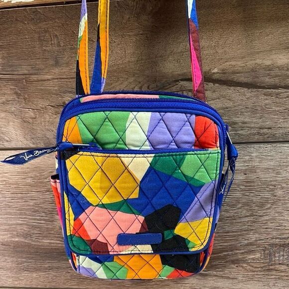 VERA BRADLEY Women's Signature Quilted Double Zip Color-block Crossbody Purse - Picture 5 of 13